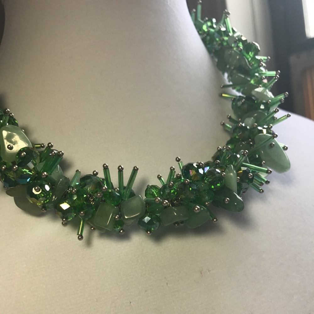Green Crystal and Peridot necklace